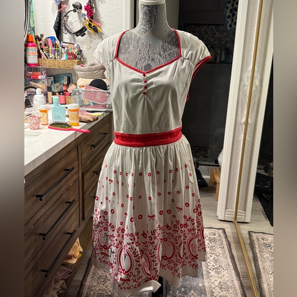 Disney Parks dress shop mary poppins Red and White dress